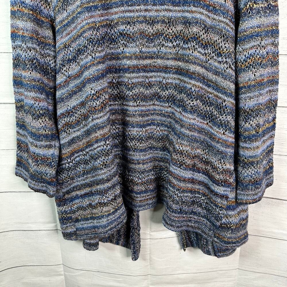 Alfred Dunner Womens size 2X Open Knit Cardigan 3/4 Sleeve Blue Boho Cottagecore - Picture 7 of 9